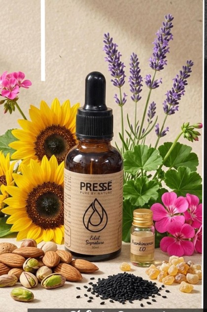 Pressé Éclat Signature facial oil with botanical ingredients